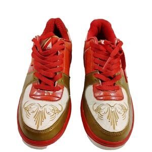 Pro Keds Men's Size 10 24k Gold Red Leather Sneakers Shoe Low Top